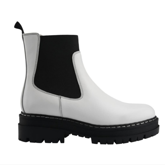 Marc Fisher Leather Patrick Chelsea Boot Lug Sole Moto Combat Boot Size 8 #644 - Picture 8 of 9